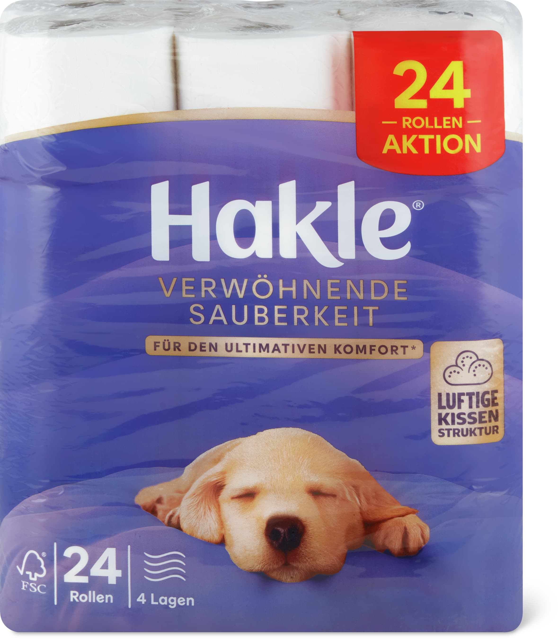 Hakle Carta igienica Verwöhnende Sauberkeit 4 veli 24 rotoli